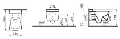 Унитаз Vitra Metropole 7672B003-1686 подвесной без сиденья