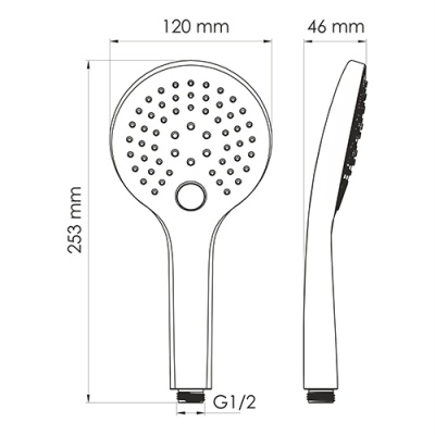 Ручной душ WasserKRAFT A078 круглый Черный