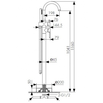 Смеситель для ванны Kaiser Merkur 26282 Хром