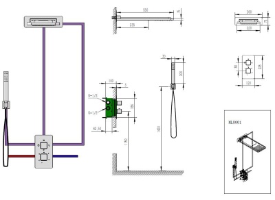 Душевая система Aquanet ML8001 Хром