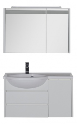 Тумба под раковину Aquanet Лайн 90 164937 подвесная R Белая