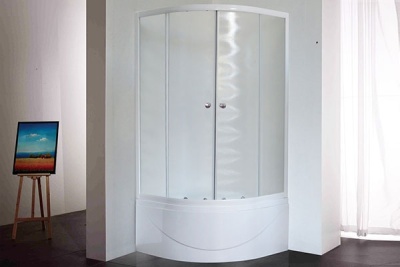 Душевой уголок Royal Bath BK 90х90 RB90BK-C с поддоном профиль Белый стекло матовое