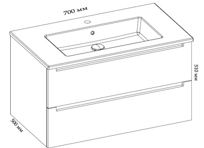 Тумба с раковиной Scavolini Idro Fresh 70 подвесная Белая