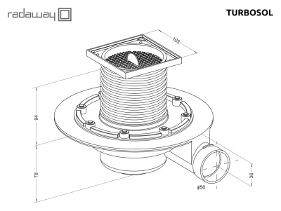 Трап для душа Radaway Turbosol 023-TBS18 с решеткой