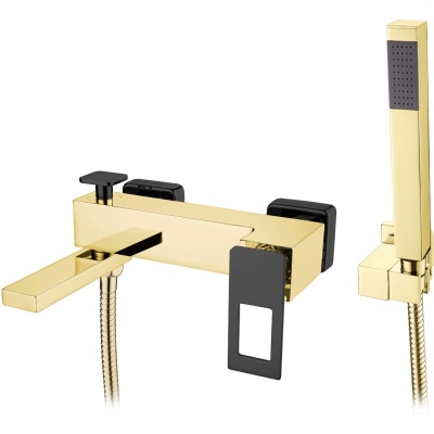 Смеситель для ванны Boheme Q 143-GB Золото Черный