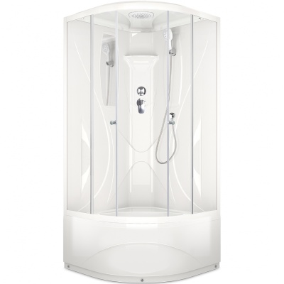 Душевая кабина Domani-Spa Elegance High 90x90 DS01E99HACl00 профиль Белый стекло прозрачное