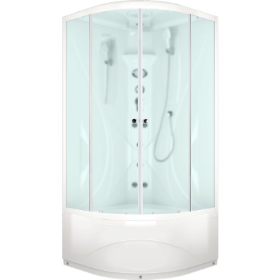 Душевая кабина Domani-Spa Elegance High 90x90 DS01E99HAM10 с гидромассажем профиль Белый стекло матовое