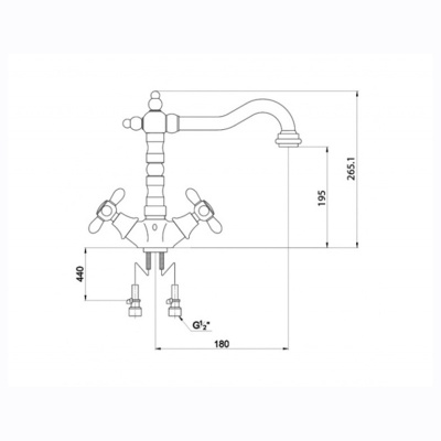Смеситель для кухни Timo Ritz 0143F silver Хром
