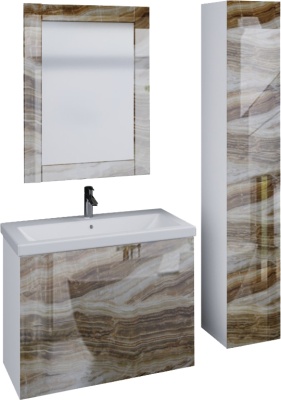 Шкаф пенал Marka One Lacio 30П L Black stone