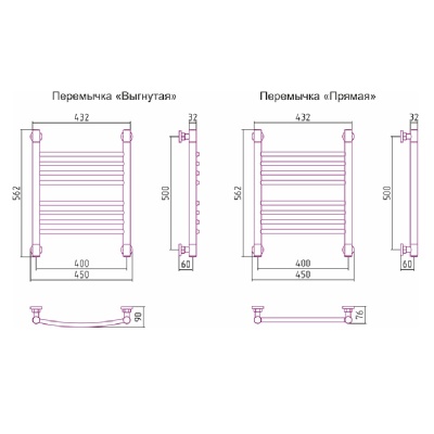 Водяной полотенцесушитель Сунержа Богема+ 500х400 Хром