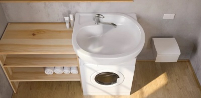 Раковина Кувшинка Болеро 64 на стиральную машину Белая