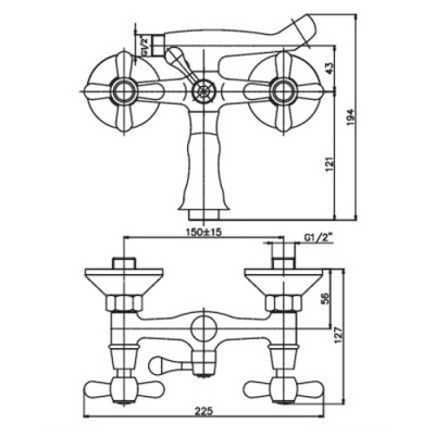 Смеситель для ванны Mixxus Premium Galaxy 142 Euro MXP0531 Хром Смеситель для ванны Mixxus Premium Galaxy 142 Euro MXP0531 Хром