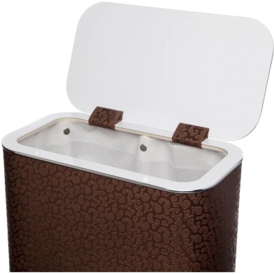 Корзина для белья Cameya Цветы FDH-BG глубокая Коричневая, кант хром