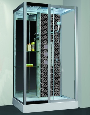 Душевая кабина Niagara Lux 7713 120x80 R профиль Хром задняя стенка Черная