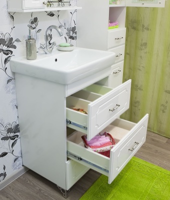 Тумба с раковиной Sanflor Ксения 60 2 Н0000000122 Белая