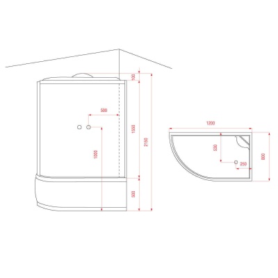 Душевая кабина Arcus AS-109 80x120 L профиль Хром стекла Серые тонированные