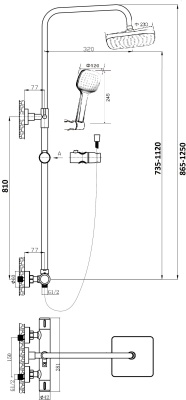 Душевая система Orange T02S4-912cr Хром