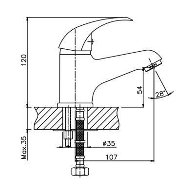 Смеситель для раковины Groft Hansberg 001 GF0002 Хром