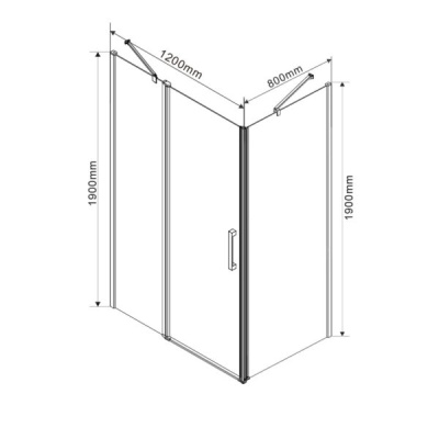 Душевой уголок Vincea Orta 120х80 VSR-1O8012CL профиль Хром стекло прозрачное