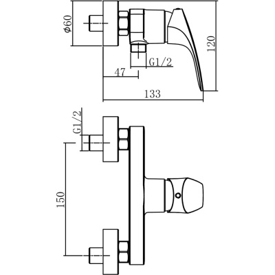 Смеситель для душа Aquanet Static AF330-30C Хром