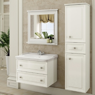 Тумба с раковиной Comforty Феррара 80 4151060 подвесная Белая