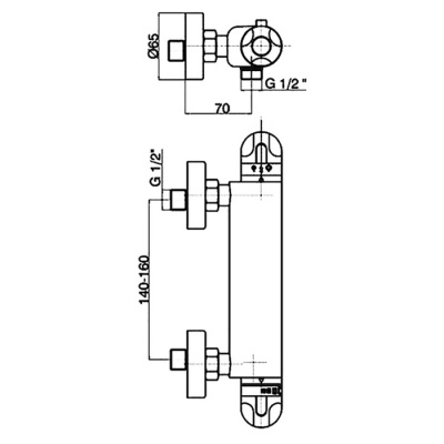 Смеситель для душа GPD Thermostatic TDB01 с термостатом Хром