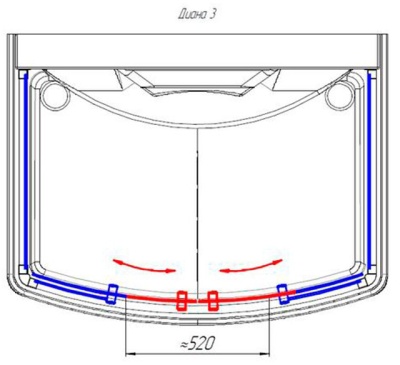Душевая кабина Radomir Диана 3 140x108 1-05-1-0-0-0660 профиль Белый стекло прозрачное
