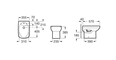 Биде Roca Dama Senso 357514000 без крышки