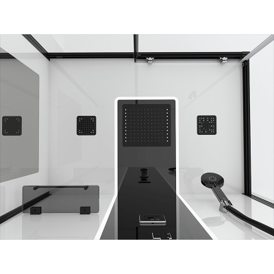 Душевая кабина Black&White Galaxy G8800 профиль Черный задняя стенка Белая