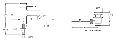 Смеситель для раковины Jacob Delafon Cuff E37041-CP Хром