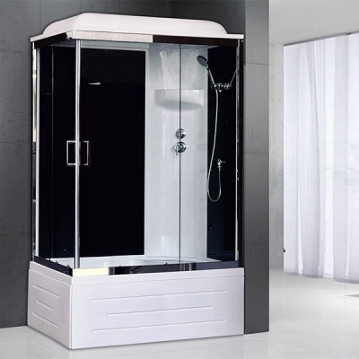 Душевая кабина Royal Bath BP 120х80 RB8120BP6-BT-CH-R стекло прозрачное задняя стенка Черная