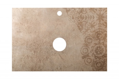 Комплект мебели для ванной BelBagno SET-KRAFT-700-RNN-CDEC-BB344-LOY-GRT-600/800 с зеркалом и смесителем Rovere Nebrasca Nature, столешница - Cemento Decorato (с нанесением узора)