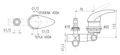 Смеситель для душа Rav Slezak X284 хром