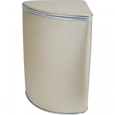 Корзина для белья Cameya Punto Y-PLG-B большая угловая Бежевая, кант золото