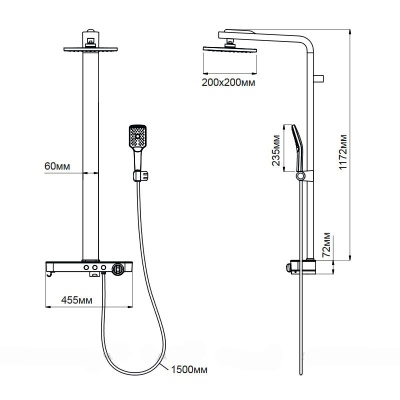 Душевая система Aquanet SF2060CS-S Хром
