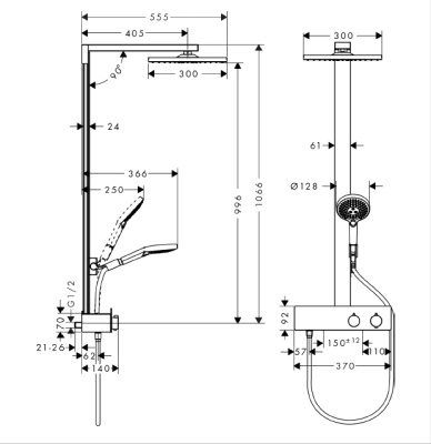 Душевая система Hansgrohe Raindance E 27361000 Хром