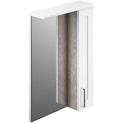 Зеркало со шкафом Iddis Sena 50 с подсветкой Белый Светлое дерево