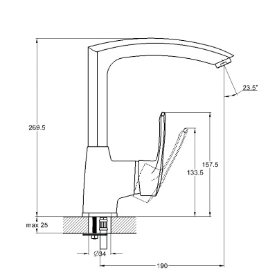 Смеситель для кухни G-Lauf GBS4-A279 Хром