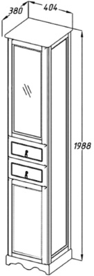 Шкаф пенал Opadiris Тибет 40 L Z0000012649 с бельевой корзиной Белый матовый