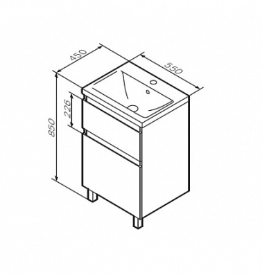 Тумба под раковину AM.PM X-Joy 55 M85AFSX0552WG Белый глянец