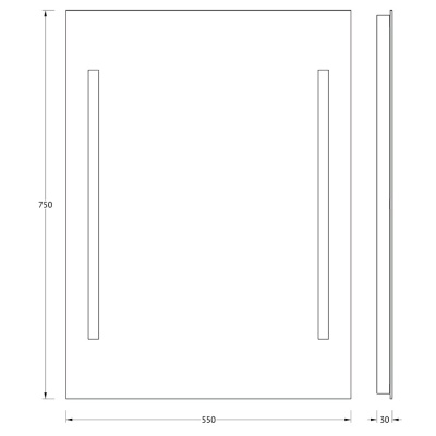Зеркало Evoform Lumline 75х55 с подсветкой