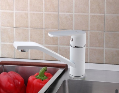 Смеситель для кухни Frap F453 Белый Хром