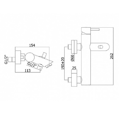 Смеситель для ванны Paffoni Light LIG022CR Хром