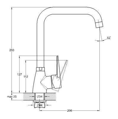 Смеситель для кухни G-Lauf ZOP4-A045 Хром