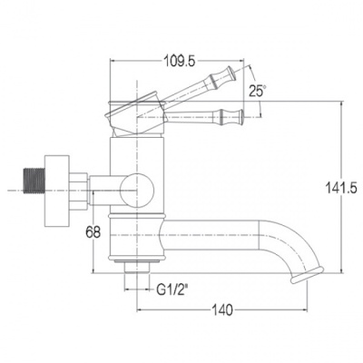 Смеситель для ванны Kaiser Milos 51022-1An Бронза