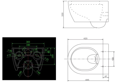 Унитаз SSWW CT2038V подвесной с сиденьем Микролифт