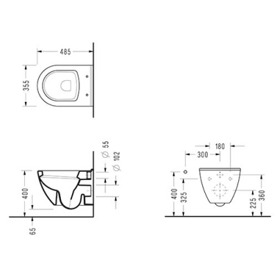 Унитаз Serel Smart SM12SLBM подвесной с сиденьем Микролифт