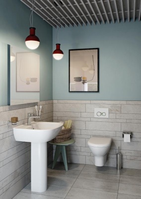 Комплект унитаза с инсталляцией Vitra Zentrum 9012B003-7205 с сиденьем и кнопкой смыва Хром