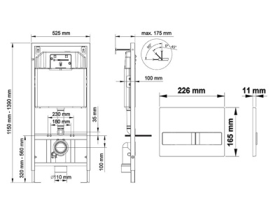 Инсталляция Berges Wasserhaus Novum L5 040215 с Черной клавишей смыва