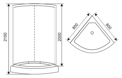 Душевая кабина Arcus AS-112 80x80 профиль Белый стекла матовые фактурные